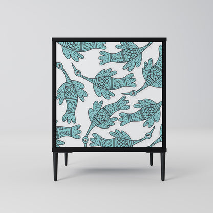 WATERSPOUT SONGIBIRD 1-Door Sideboard in Black Finish