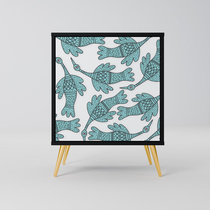 WATERSPOUT SONGIBIRD 1-Door Sideboard in Black Finish