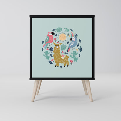 Credenza a 1 anta COLORFUL ALPACAS con finitura nera