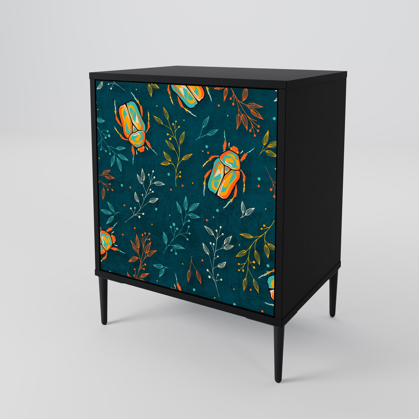 Credenza AUTUMN INSETTI a 1 anta con finitura nera