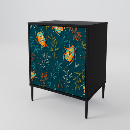 Credenza AUTUMN INSETTI a 1 anta con finitura nera