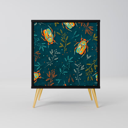 Credenza AUTUMN INSETTI a 1 anta con finitura nera