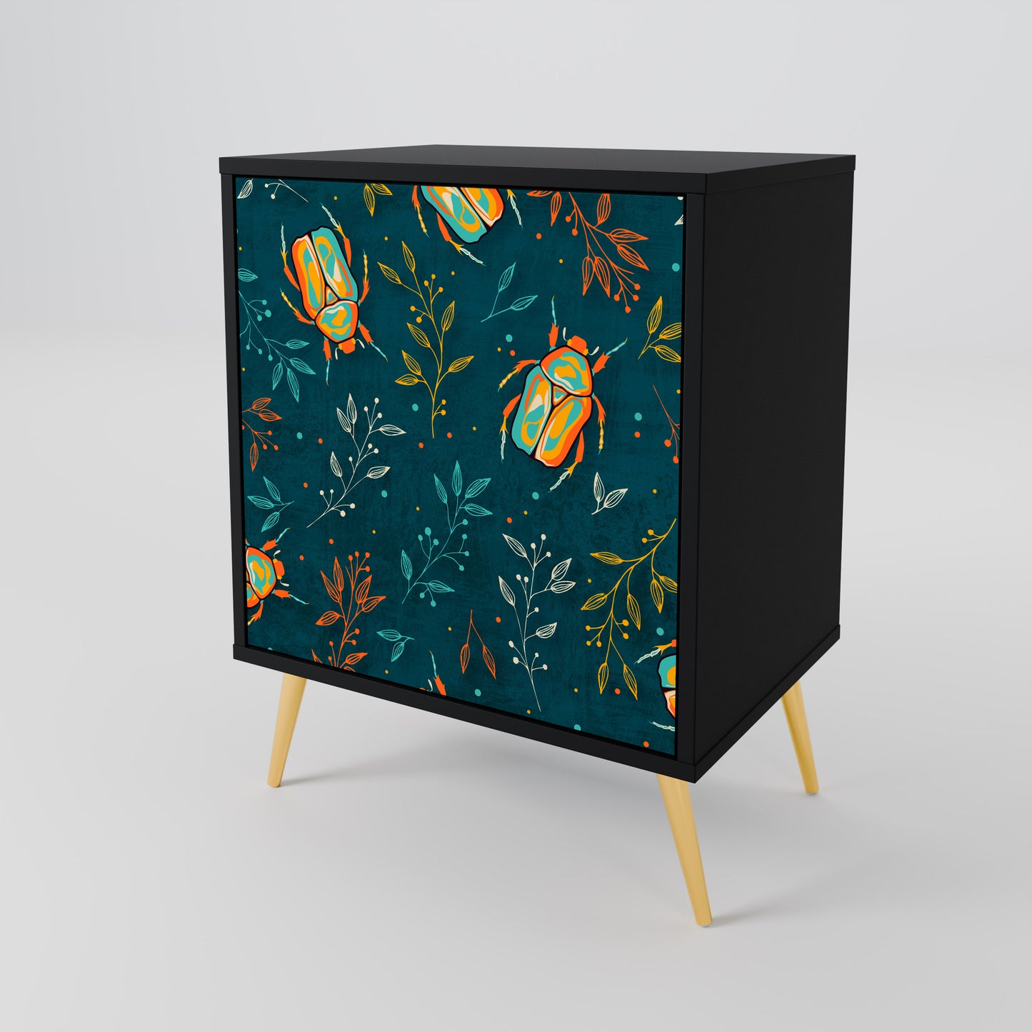 Credenza AUTUMN INSETTI a 1 anta con finitura nera