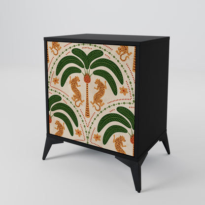 Credenza DANCING PREDATORS a 1 anta con finitura nera