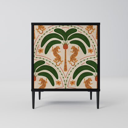 Credenza DANCING PREDATORS a 1 anta con finitura nera