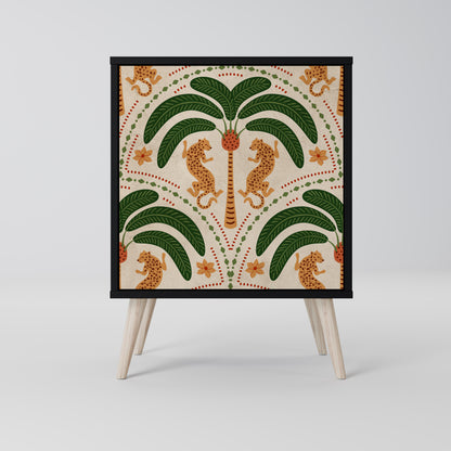 Credenza DANCING PREDATORS a 1 anta con finitura nera