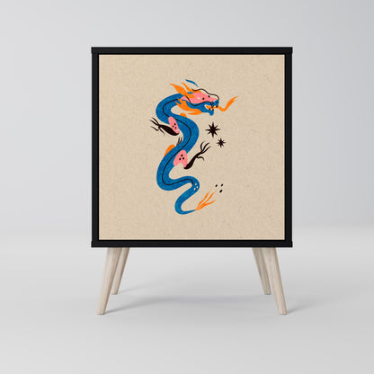 MYTHOLOGICAL CREATURES 1-Door Sideboard in Black Finish