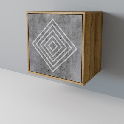 POLYGONAL ARTISTRY 1-Door Sideboard in Oak Effect