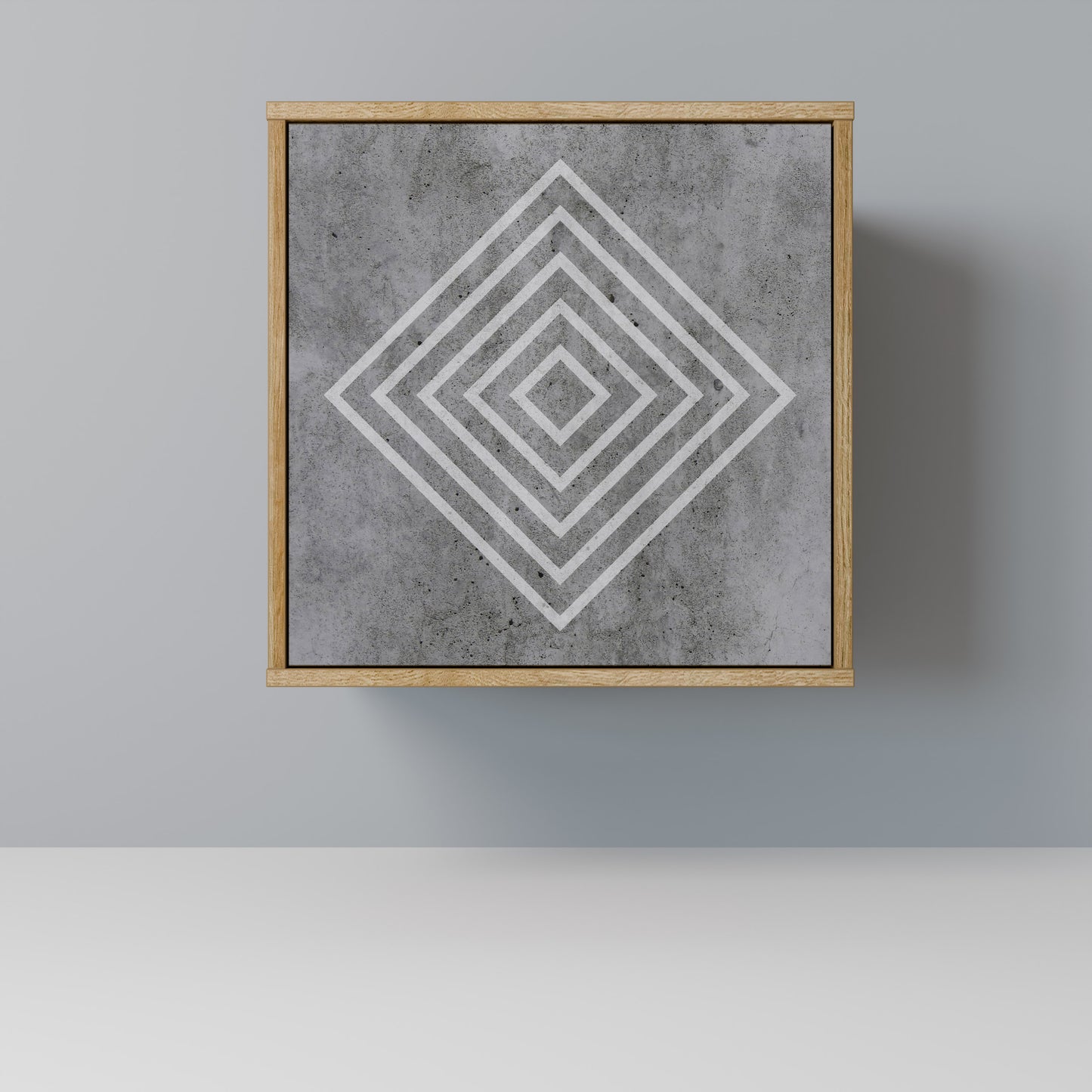 POLYGONAL ARTISTRY 1-Door Sideboard in Oak Effect