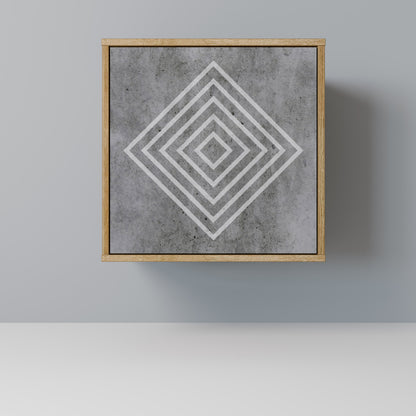 POLYGONAL ARTISTRY 1-Door Sideboard in Oak Effect