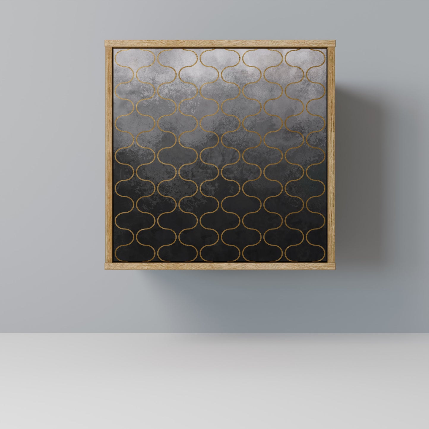 TESSELATED GRAYISH 1-Door Sideboard in Oak Effect