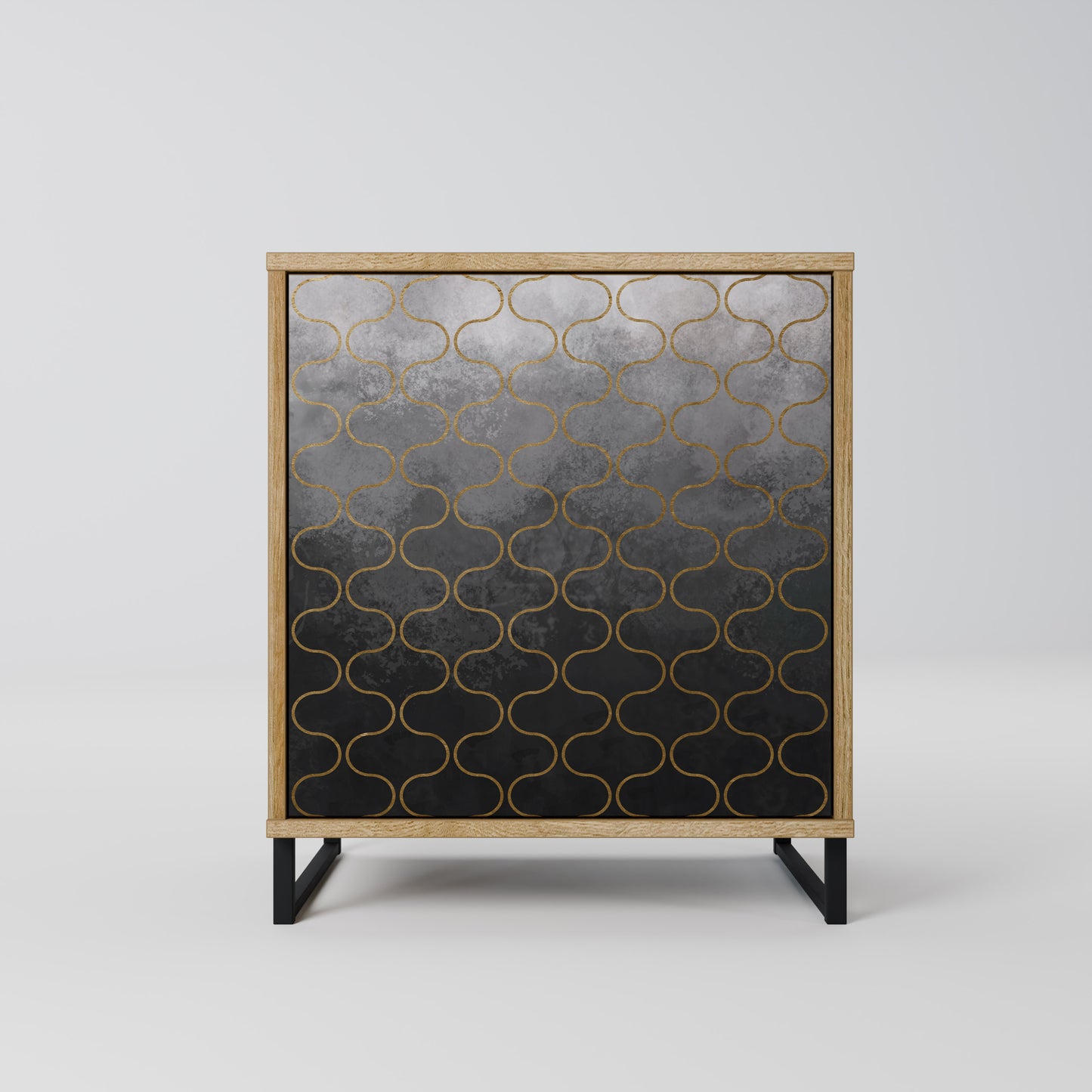 TESSELATED GRAYISH 1-Door Sideboard in Oak Effect