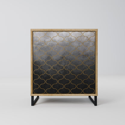 TESSELATED GRAYISH 1-Door Sideboard in Oak Effect