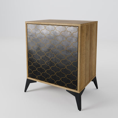 TESSELATED GRAYISH 1-Door Sideboard in Oak Effect