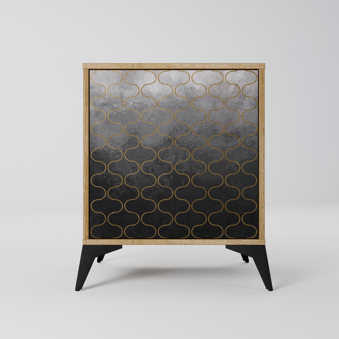 TESSELATED GRAYISH 1-Door Sideboard in Oak Effect