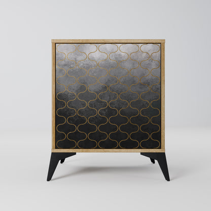 TESSELATED GRAYISH 1-Door Sideboard in Oak Effect