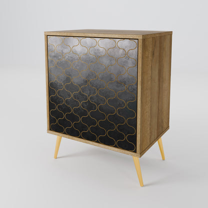 TESSELATED GRAYISH 1-Door Sideboard in Oak Effect