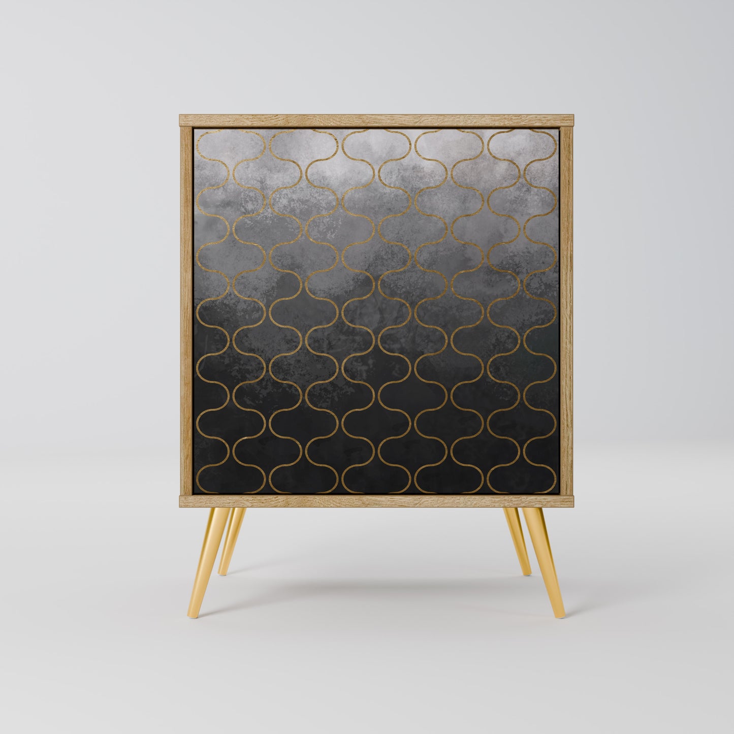 TESSELATED GRAYISH 1-Door Sideboard in Oak Effect