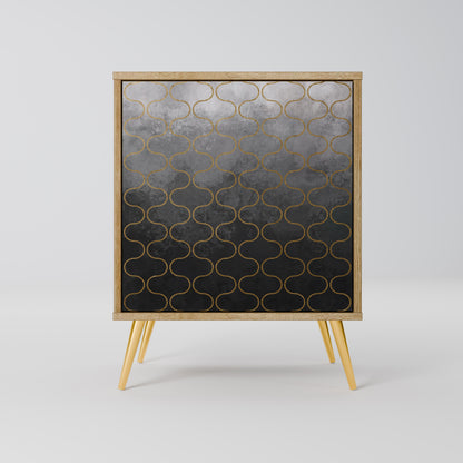 TESSELATED GRAYISH 1-Door Sideboard in Oak Effect