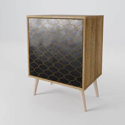 TESSELATED GRAYISH 1-Door Sideboard in Oak Effect