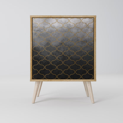 TESSELATED GRAYISH 1-Door Sideboard in Oak Effect