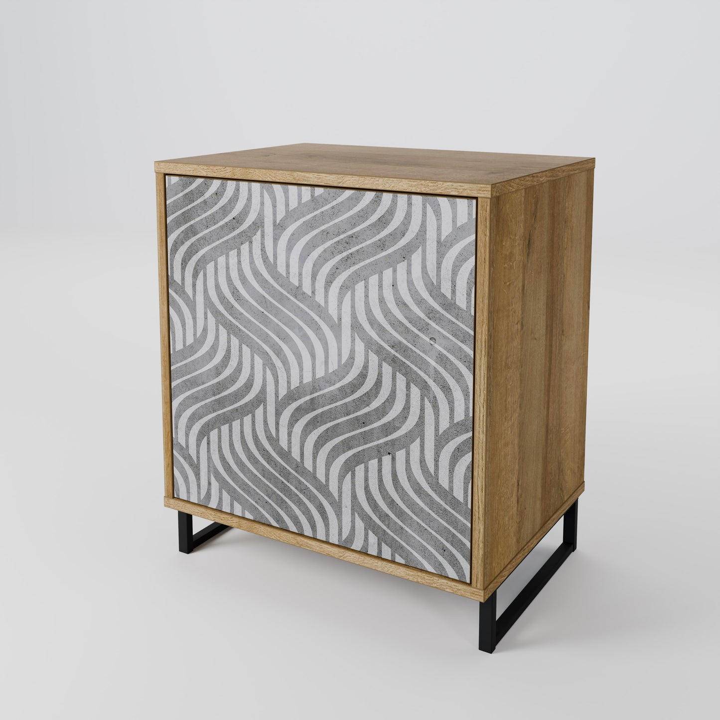 CONCRETE MOVEMENT 1-Door Sideboard in Oak Effect