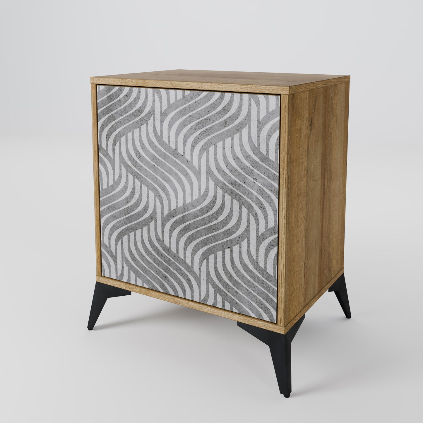 CONCRETE MOVEMENT 1-Door Sideboard in Oak Effect
