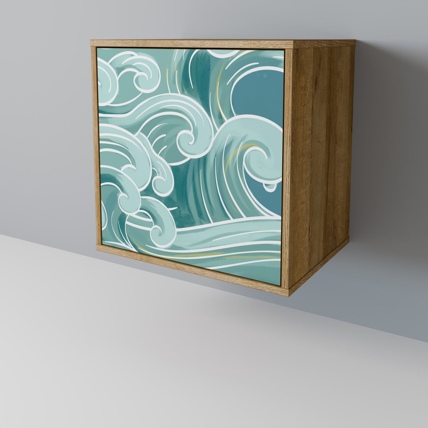 ASIAN SWAY 1-Door Sideboard in Oak Effect