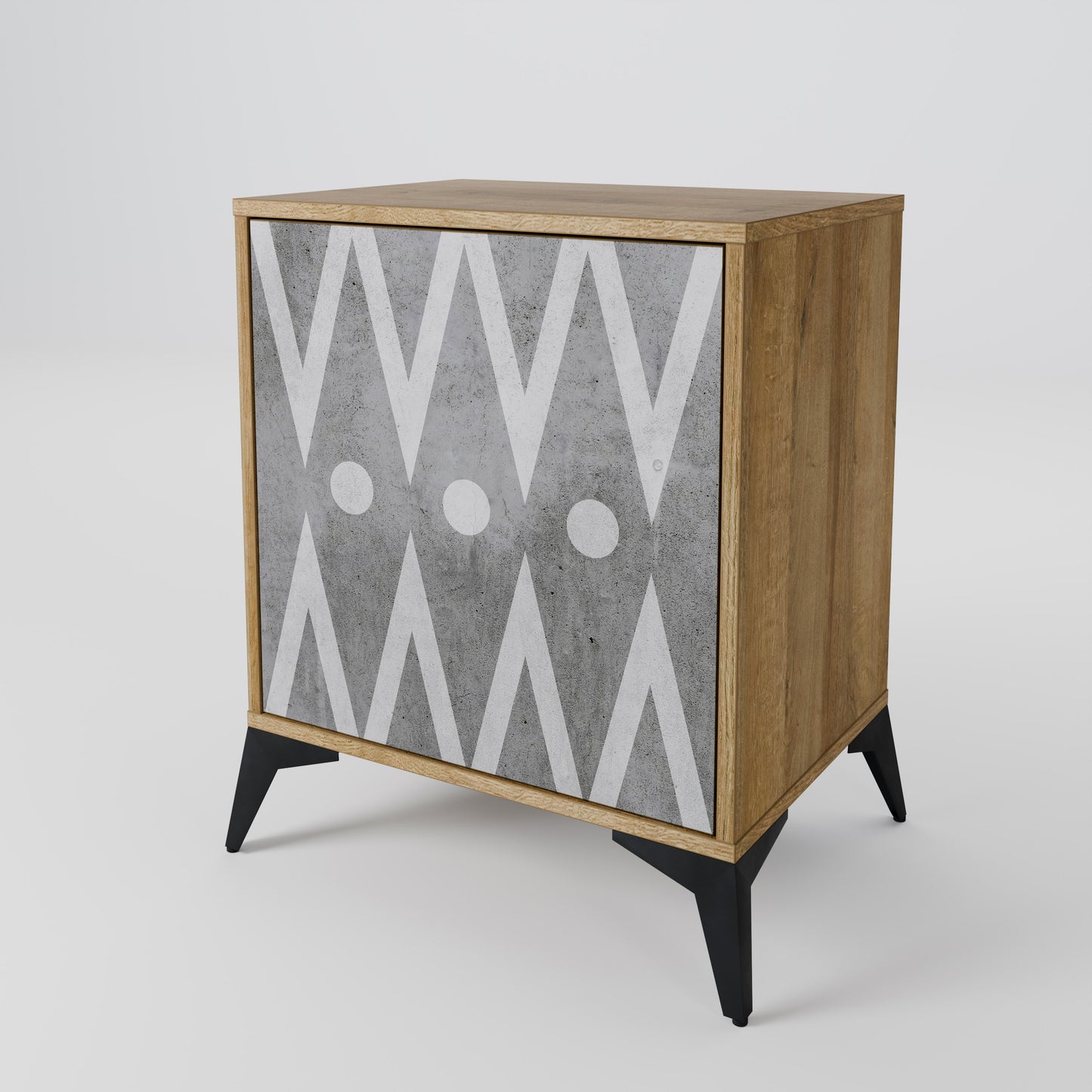 SHARP EDGES 1-Door Sideboard in Oak Effect