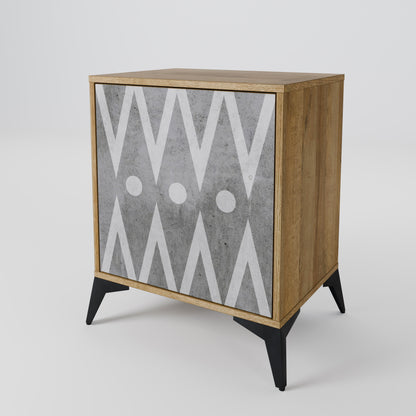 SHARP EDGES 1-Door Sideboard in Oak Effect