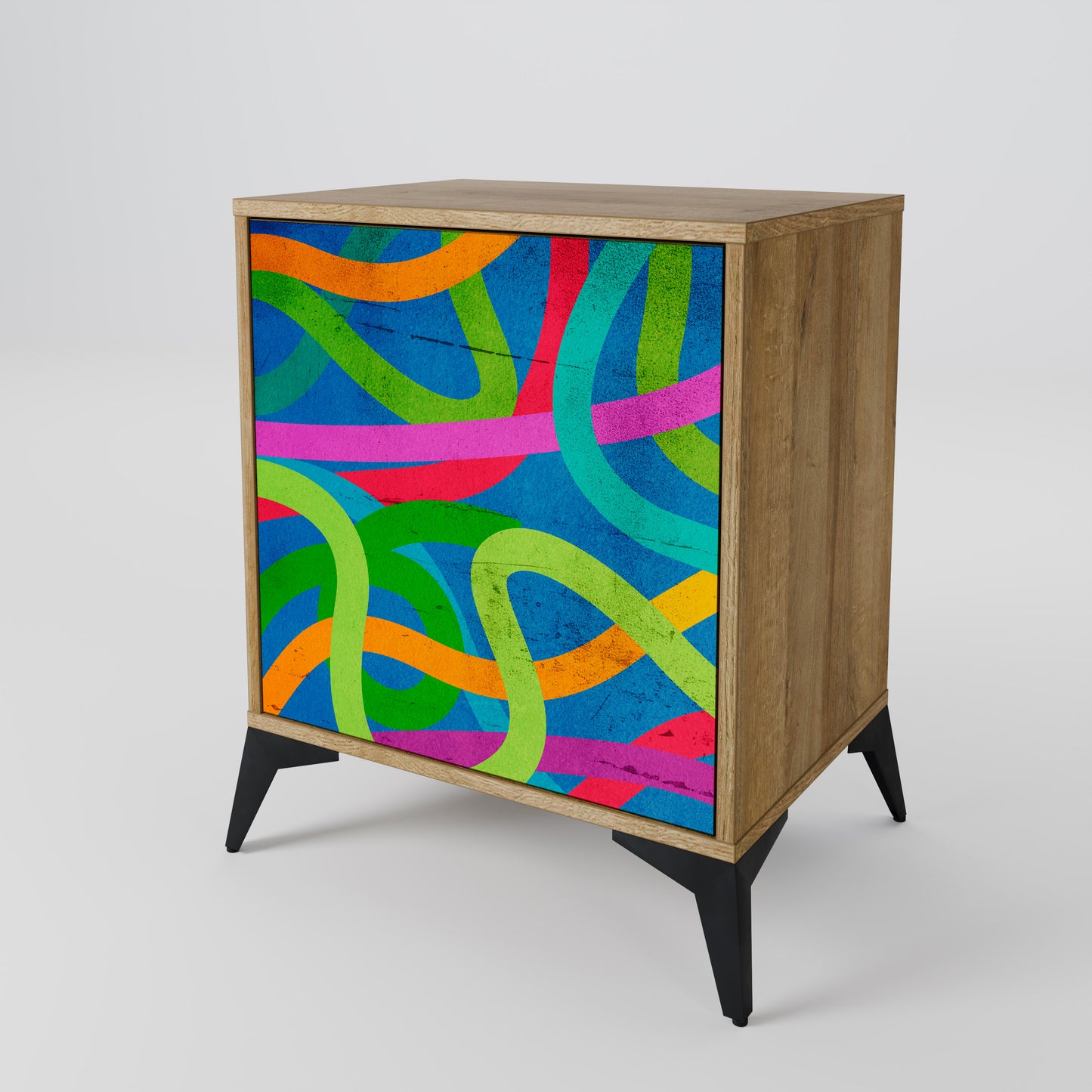 STREAMER TANGLE 1-Door Sideboard in Oak Effect
