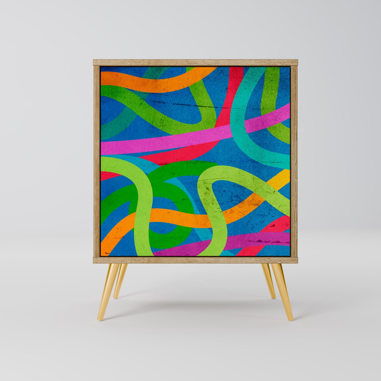 STREAMER TANGLE 1-Door Sideboard in Oak Effect