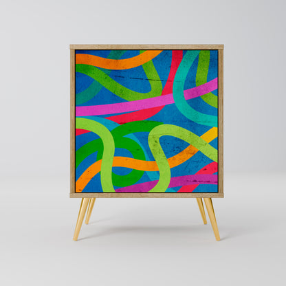 STREAMER TANGLE 1-Door Sideboard in Oak Effect