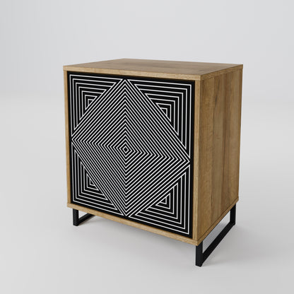 POLYGON ILLUSION 1-Door Sideboard in Oak Effect