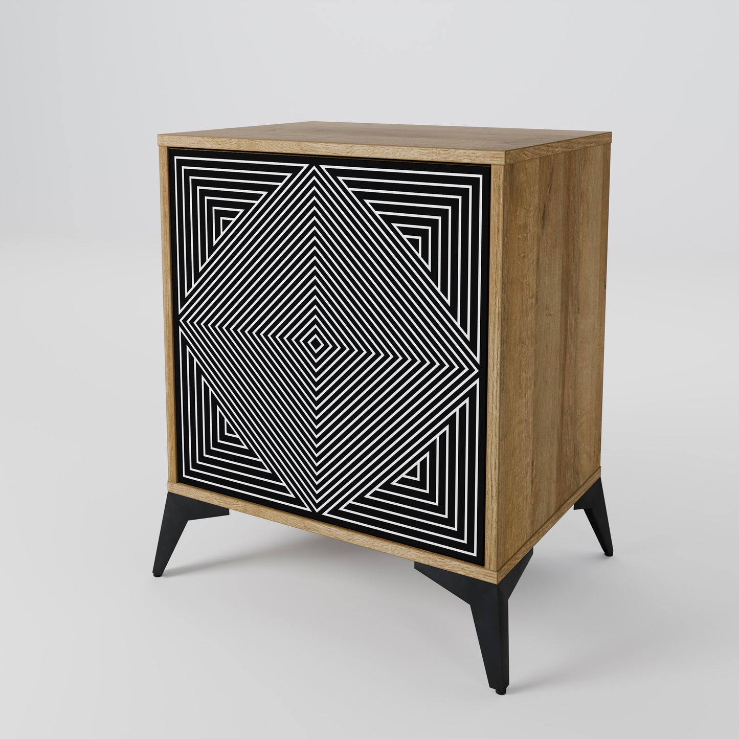 POLYGON ILLUSION 1-Door Sideboard in Oak Effect
