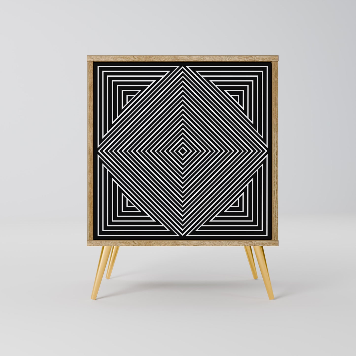 POLYGON ILLUSION 1-Door Sideboard in Oak Effect