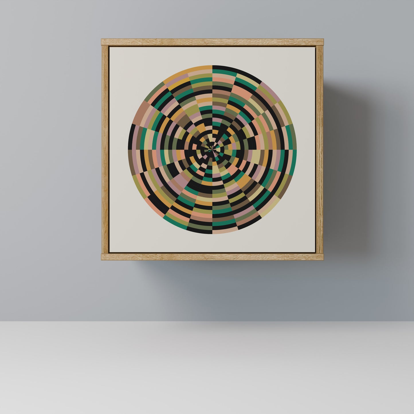 GREEN CIRCLES 1-Door Sideboard in Oak Effect