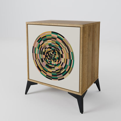 GREEN CIRCLES 1-Door Sideboard in Oak Effect