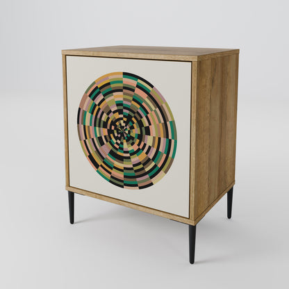 GREEN CIRCLES 1-Door Sideboard in Oak Effect