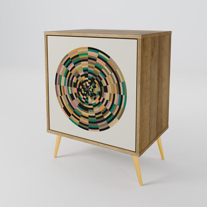 GREEN CIRCLES 1-Door Sideboard in Oak Effect