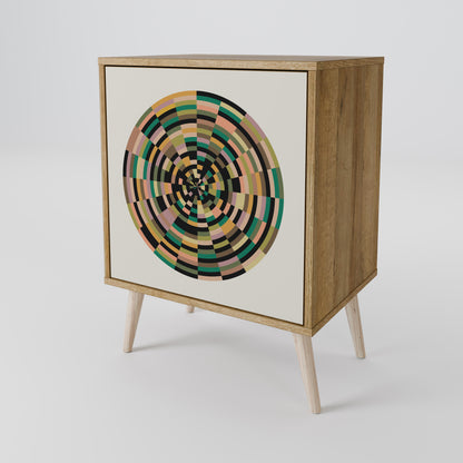 GREEN CIRCLES 1-Door Sideboard in Oak Effect