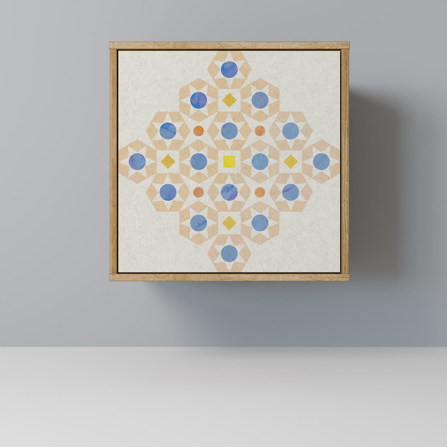 PATTERNED PRISM 1-Door Sideboard in Oak Effect