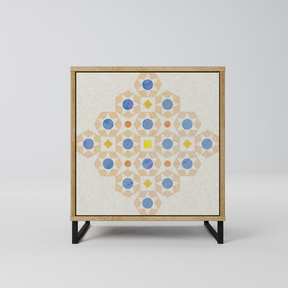 PATTERNED PRISM 1-Door Sideboard in Oak Effect