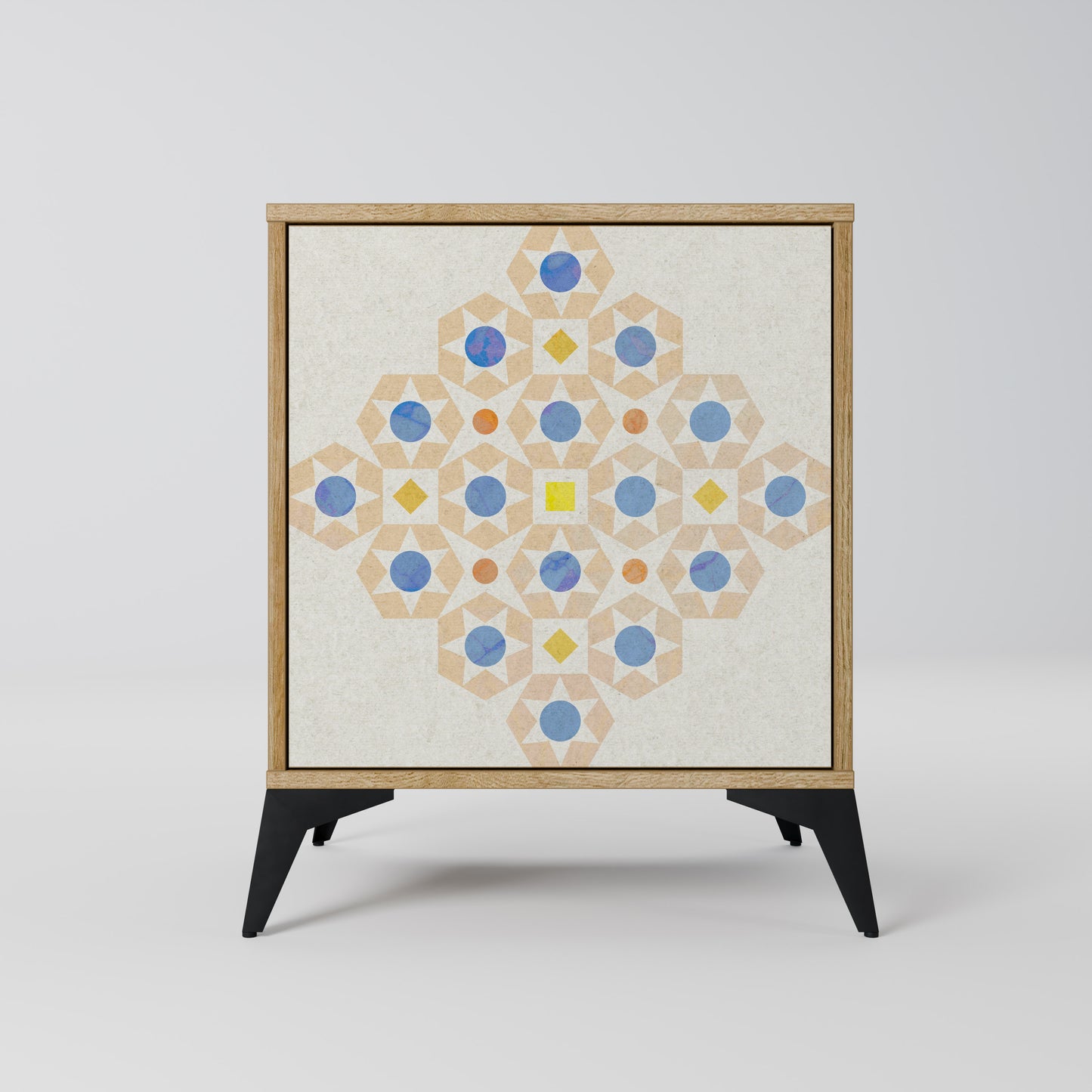 PATTERNED PRISM 1-Door Sideboard in Oak Effect