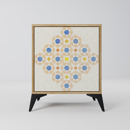 PATTERNED PRISM 1-Door Sideboard in Oak Effect