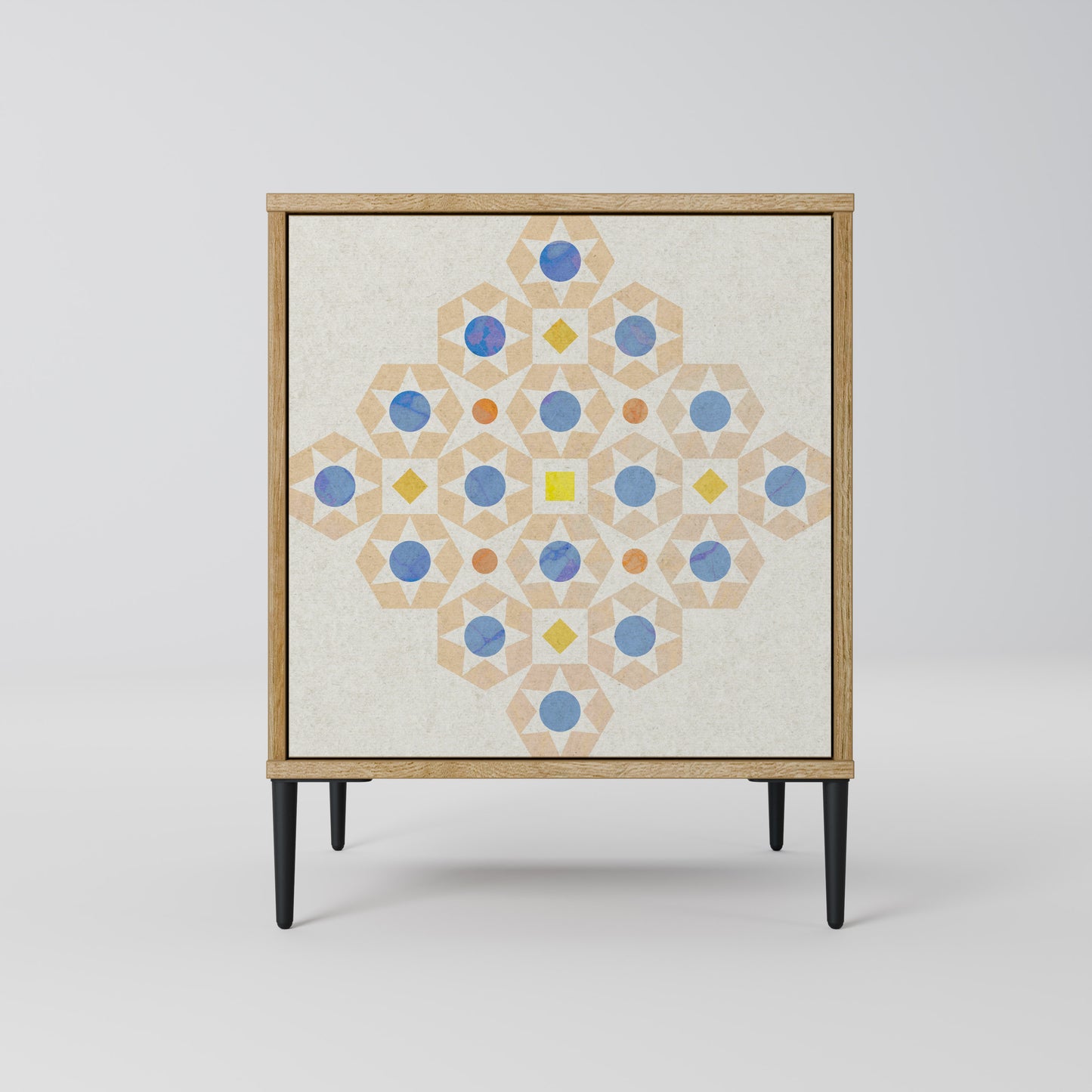 PATTERNED PRISM 1-Door Sideboard in Oak Effect