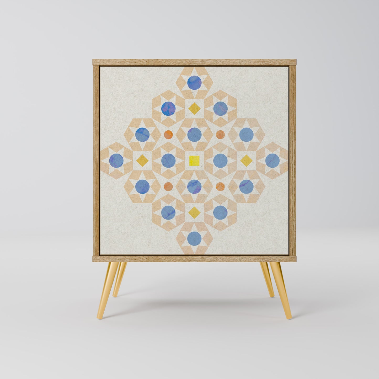 PATTERNED PRISM 1-Door Sideboard in Oak Effect