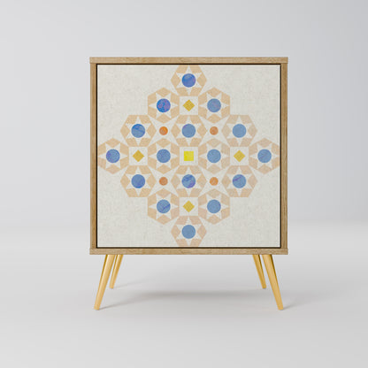 PATTERNED PRISM 1-Door Sideboard in Oak Effect