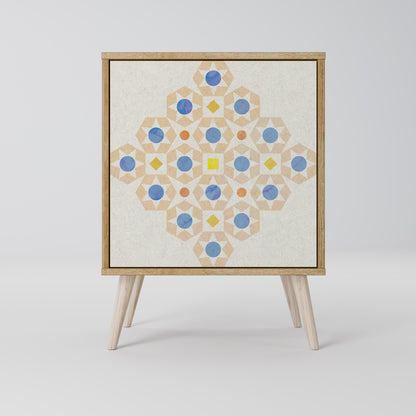 PATTERNED PRISM 1-Door Sideboard in Oak Effect