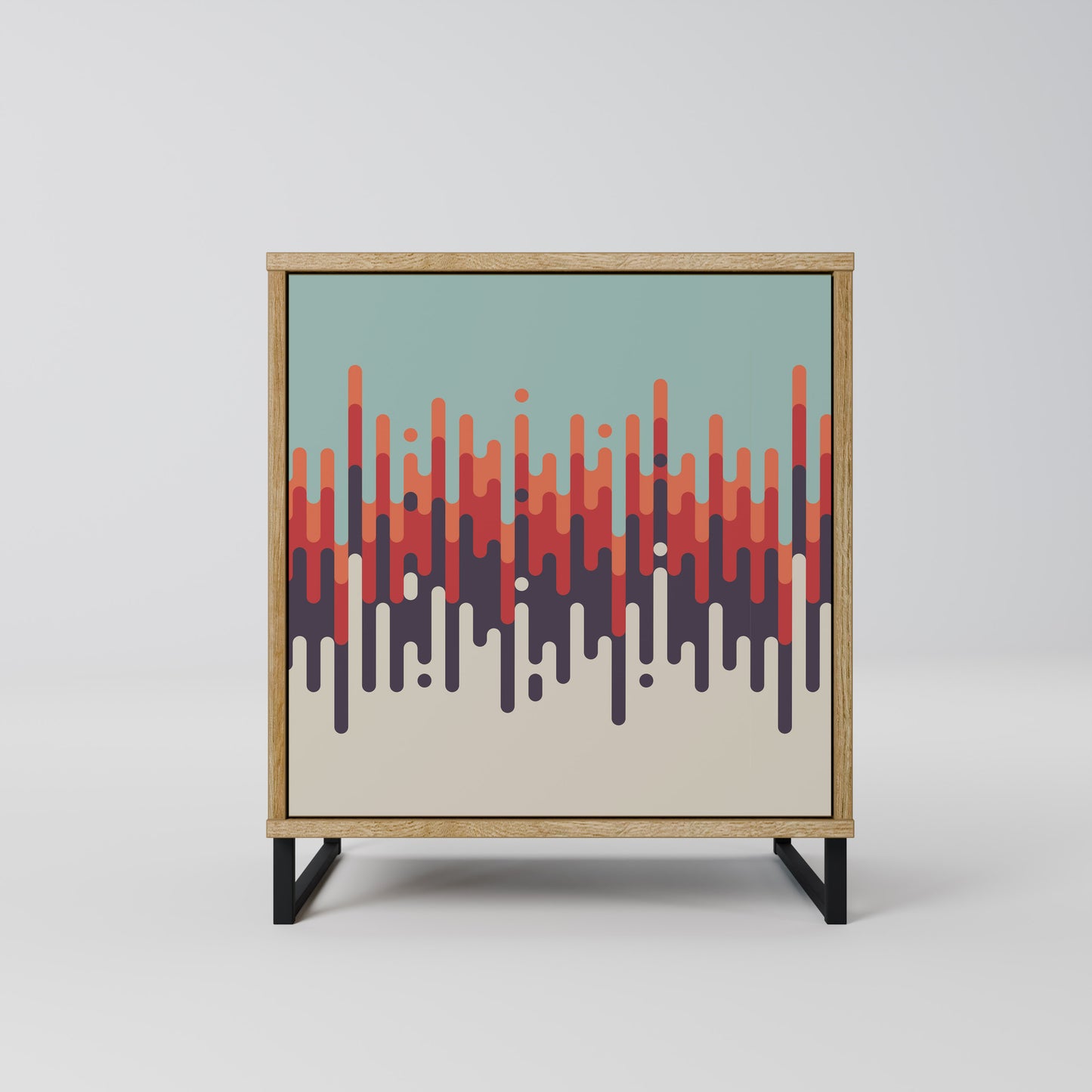 CHROMA CONTOURS 1-Door Sideboard in Oak Effect